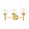 Z-Lite Sutton Vanity, 3-Light, 23.75 In.W x 7 In.L x 10.25 In.H, Brushed Gold/Clear 7502-3V-BG - alternate 1